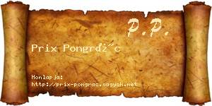 Prix Pongrác névjegykártya
